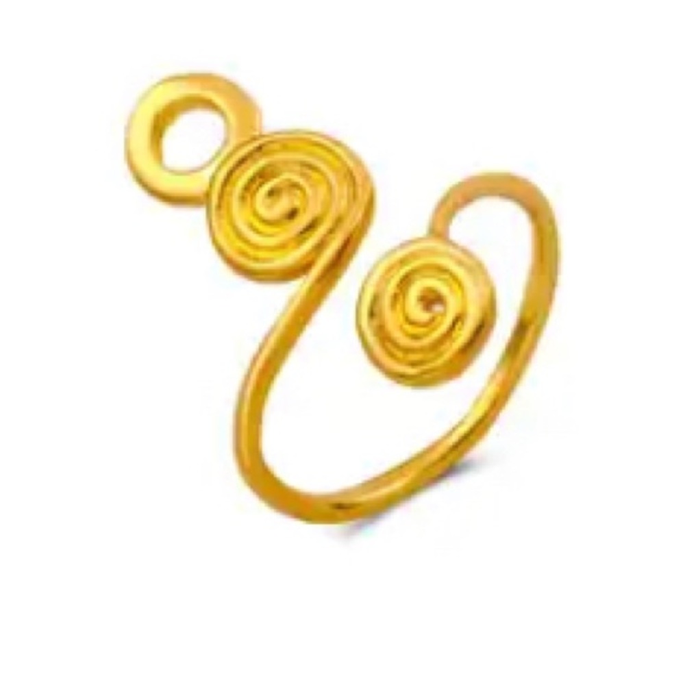Adjustable Toe Rings Set Gold Tone 5 Rings - Picture 3 of 6